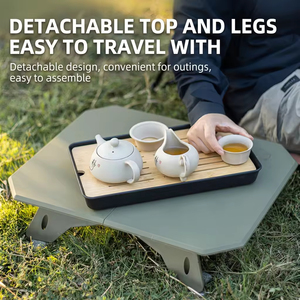 Hot Sale Tactical Aluminum Roll-Up Folding Camping <b>Table</b> <b>Adjustable</b> Height Outdoor Furniture for Picnic Beach - Product Image 4