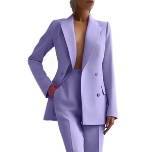 Costume pour femme, veste de costume à double boutonnage, manches longues, décontracté, tendance, pantalon long, vente chaude - Product Image 2