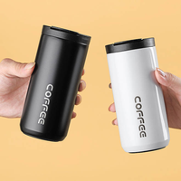 Gobelet isotherme élégant Lingyue 400 ml, anti-fuite, en acier inoxydable, pour café à emporter, avec logo personnalisé