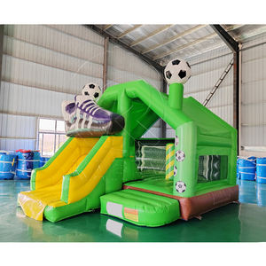 Combo Gonfiabile Avventura Campo da Calcio con Rete da Porta e Scivolo per Feste di Bambini al Chiuso e Divertimento a Tema Sportivo - Product Image 3