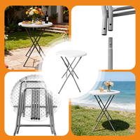 Table ronde pliante portable, table ronde pliante en plastique, tables rondes pliantes pour événements et fêtes