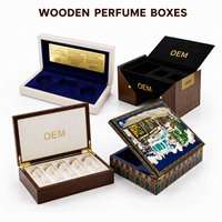Boîte d'emballage de parfum en bois personnalisée de luxe, marque TZ, boîte cadeau artisanale avec insert en mousse pour un ou plusieurs flacons