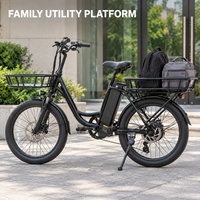 Vélos cargo stables pour transporter des enfants, vélo électrique familial avec cadre bas et freins hydrauliques pour un usage quotidien