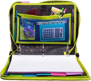 Case-it Mighty Zip Tab Zipper <b>Binder</b>,Zipper <b>Ring</b> <b>Binder</b> Blue Bag <b>Ring</b> <b>Binder</b> and Letter Size Writing Pad, Black Zipper <b>Binder</b> - Product Image 2