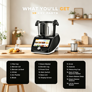 <span class=keywords><strong>Robot</strong></span> de cuisine intelligent 1800W en acier inoxydable 3,5L avec fonction thermostatique contrôlée par application pour smoothies, milkshakes, cuisson vapeur, hachage et mélange - Product Image 3