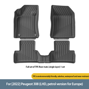 Alfombrillas de Coche y Revestimiento de <span class=keywords><strong>Maletero</strong></span> Personalizados de TPE Impermeable para <span class=keywords><strong>Peugeot</strong></span> <span class=keywords><strong>308</strong></span> 2022 LHD Versión Gasolina, Ajuste Especial - Product Image 6