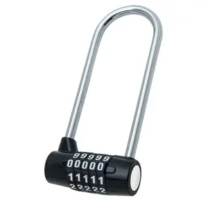 U Shape Lock Zinc Alloy Anti-Theft 5 Digit Combination Zipper Lock For Cabinet lock Door Luggage And Bags Locker