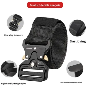 Cinturón Táctico Transfronterizo para Entrenamiento al Aire Libre, Hebilla <span class=keywords><strong>de</strong></span> Aleación, Pantalones <span class=keywords><strong>de</strong></span> Trabajo <span class=keywords><strong>de</strong></span> Nailon, Cinturón para <span class=keywords><strong>Hombre</strong></span>, Ancho <span class=keywords><strong>de</strong></span> 4.0 cm, 125 cm <span class=keywords><strong>de</strong></span> Largo - Product Image 4