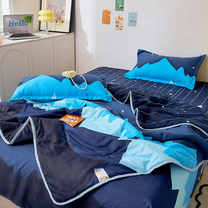 Coperta in tessuto di pesca leggera per singolo doppio consolatore con federe, <span class=keywords><strong>piumino</strong></span> sottile da letto per la casa - Product Image 4