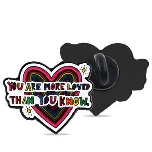 Custom Service Angst Relief Zitat Metall Abzeichen Weiche Emaille Text Pins mit mentalen Wellness sagen emotionale Heilung Geschenk Promos - Product Image 3