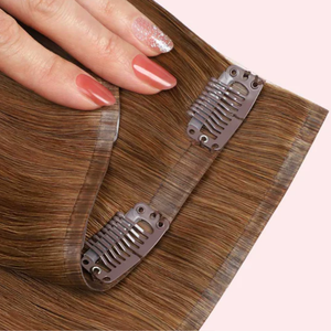 ผมต่อแบบคลิปหนีบชนิดไร้รอยต่อ สีธรรมชาติ เกรดเรมี่ แบบขายส่ง ผมตรง - Product Image 1
