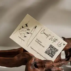 Exclusivo código QR impresión imagen marca personalizada cliente insertar tarjetas de agradecimiento tarjeta de visita