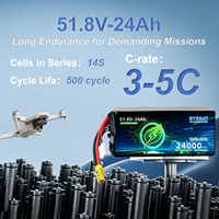 Paket Baterai UAV Semi-solid State 51.8V 14S 24000mAh (-40~60) untuk Aplikasi Pemetaan, Inspeksi & Pengiriman Drone