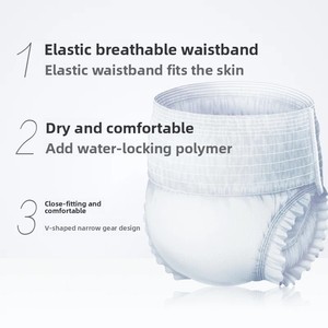 Couches culottes absorbantes <span class=keywords><strong>pour</strong></span> adultes, type sous-vêtement, en tissu non tissé, <span class=keywords><strong>pour</strong></span> personnes âgées, <span class=keywords><strong>nuit</strong></span>, sommeil profond, anti-fuites 3D, OEM, marque privée - Product Image 2