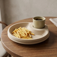 Teanhe – Barquettes alimentaires jetables et porte-gobelets plats modernes en bagasse biodégradable et écologique pour café, hamburgers et bols en pulpe