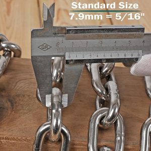 Marine Grade 316 Stainless Steel Boat Anchor <strong>Chain</strong> with 2 Pcs Anti-Off Shackles - Product Image 3