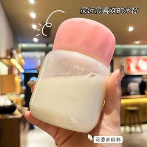 Glass Milk <b>Mug</b> 200ml With Lid Portable Reusable For Travel And Daily Use - Product Image 5