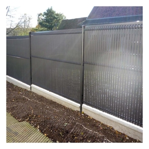 Bande verticale anti-UV Panneaux de clôture de jardin 3D <span class=keywords><strong>Kit</strong></span> occulte 6ft Gris foncé Maillon de chaîne Clôture <span class=keywords><strong>rigide</strong></span> PVC Lattes de confidentialité Pour clôture décorative - Product Image 1