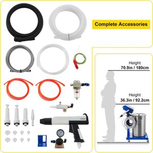 Máquina de recubrimiento en polvo electrostático <span class=keywords><strong>SMET</strong></span> 50W 45L con pintura de pistola pulverizadora Sistema de recubrimiento en polvo de 450g por minuto (50W 45L) - Product Image 5