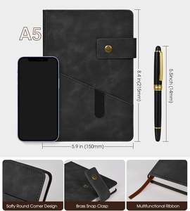 Personalized Custom Logo <b>A5</b> <b>Lined</b> Leather Journal - Hardcover Executive <b>Notebook</b> for Men & Women - Product Image 3
