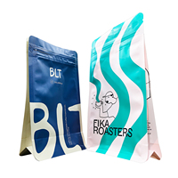 Sachet en aluminium à fond plat de 250g, en plastique kraft, imprimé numérique ou en héliogravure, pour café, aliments et thé
