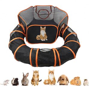 Mesh Transparent Cat Dog Playpen Portable <b>Pet</b> Play Pen Foldable Large Cat Enclosure Indoor <b>Pet</b> Cages <b>Tent</b> with Exercise Tunnel - Product Image 1