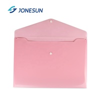 Porte-documents en plastique PP personnalisé, format A4 A5, pochette transparente avec fermeture à bouton-pression