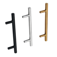 Poignée de porte en acier inoxydable noir, poignée carrée moletée de luxe avec accent or rose pour porte intérieure de chambre