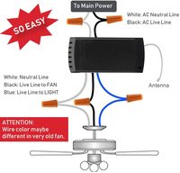 Kit de télécommande universel sans fil pour ventilateur de plafond / Interrupteur de télécommande pour ventilateur de plafond