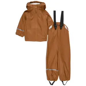 kids fashion eco friendly Boys and girls rain bib pants and raincoats suits sets mud pants