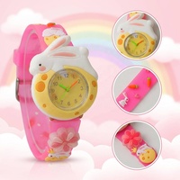 Montre de poignet ludique pour enfants, design lapin, fusée et espace, idéale pour les fêtes