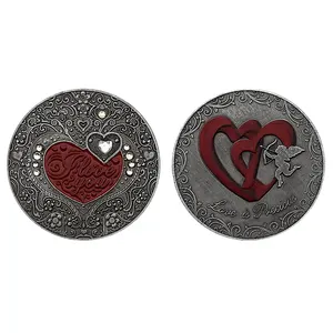 사랑 니켈 동전 큐피드 로맨틱 배지 사랑은 소중한 기념 메달 기념품 선물
