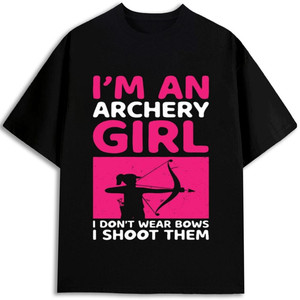 Camiseta Archery Girl para Mujer, 100% Algodón, Cuello Redondo, Corte Regular, Diseño de Letras Serigrafiadas, Tela Jersey Unisex - Product Image 1