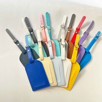 Étiquettes de bagages de voyage en cuir PU personnalisées, étiquettes de sac à dos de luxe à la mode, étiquettes souples résistantes à l'eau, écologiques, étiquettes à lettres
