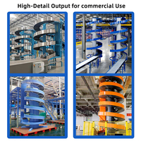 Convoyeur à spirale vertical motorisé à chaîne, système de levage de palettes et de boîtes en carton robuste pour entrepôt industriel