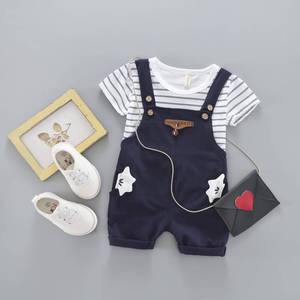 Bambini ragazza set di <span class=keywords><strong>abbigliamento</strong></span> fornitori vestiti per bambini vestito Boutique cotone bambini vestono indossare camicie + tute estate all'ingrosso - Product Image 1