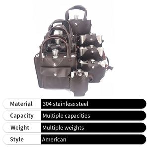 Gourde à whisky en cuir de style occidental, portable, 18 oz, avec housse en cuir marron, en acier inoxydable, idéale pour les cadeaux - Product Image 4