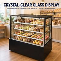 Vitrine réfrigérée pour gâteaux de boulangerie commerciale avec ventilateur de refroidissement et thermostat pour pâtisserie, café, restaurant, service de restauration