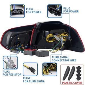 Luces traseras LED para <span class=keywords><strong>Golf</strong></span> 6 MK6 <span class=keywords><strong>GTI</strong></span> 2010-2014 y <span class=keywords><strong>Golf</strong></span> R 2012 2013, conjunto de luces traseras con señal de giro secuencial, lente roja ahumada - Product Image 4