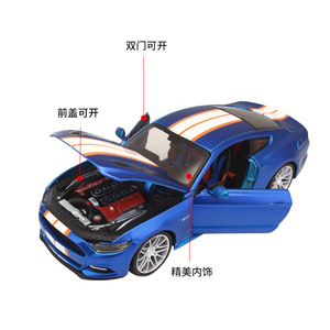 Bburago รถ1:24 2015ฟอร์ดมัสแตง <span class=keywords><strong>GT</strong></span> รถแข่งโลหะสังกะสีอัลลอยรถจำลองของเล่นดายแคส - Product Image 4