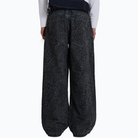 Hot personnalisé imprimé léopard tendance droite jean hommes haute rue punk conception baggy coupe ample jean pantalon