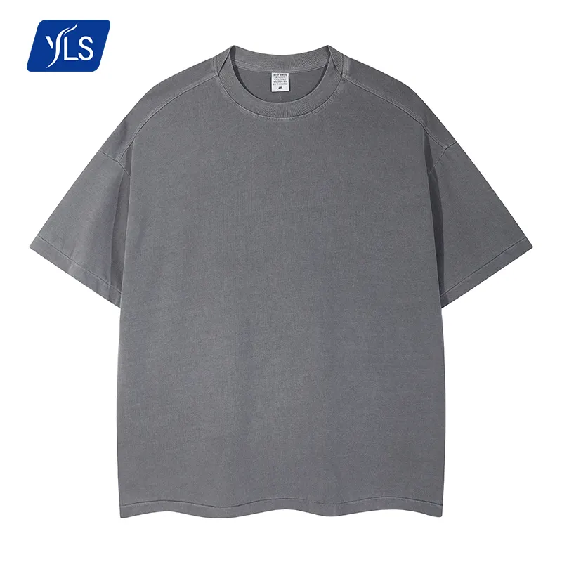 YLS 자신의 개인 디자이너 남성 T 셔츠 남성 힙합 Soild 색상 사용자 정의 그래픽 인쇄 빈티지 티셔츠