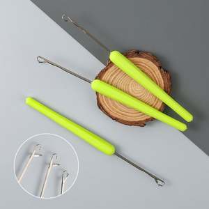 Perruque à manche en plastique vert avec outil de crochet en laine fait à la main dreadlocks outils d'extension de cheveux crochet de langue - Product Image 4