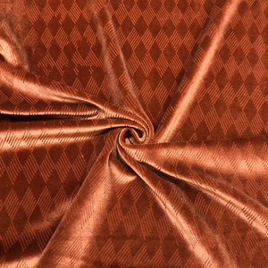 Vải dệt mềm mại, bóng mượt, kẻ ô, co giãn, chất liệu polyester dệt jacquard nổi, vải nhung nhung óng ánh dùng cho may váy áo. - Product Image 2