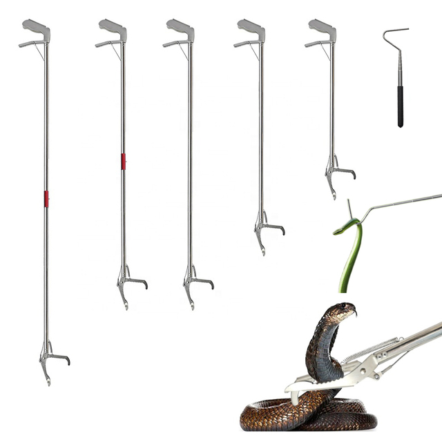 47" 60" 78" Professional Long Heavy Duty Snake Traps Catching Grabbing Tool Handle Tongs Stick Catcher Foldable Snake Tong Hook