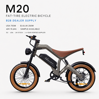 Vélo électrique M20 avec pneus larges de 20 pouces, 1500W, 48V, selle longue, inspiré des motos, échantillon OEM ODM disponible