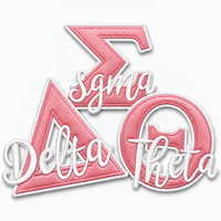Patch en résine thermocollant personnalisé avec lettre grecque Delta, broderie machine, éco-responsable, pour sororité grecque, en jean