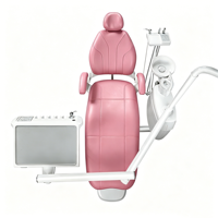 Fauteuil dentaire en cuir PU de type standard haute performance SL8700 de couleur rose avec crachoir en céramique rotatif pour clinique