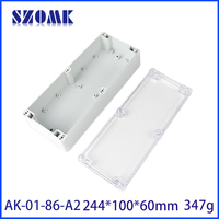244*100*60MM PC ABS plastique extérieur boîte de jonction boîtes électriques boîtier de projet avec couvercle transparent transparent