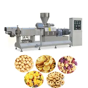 Automatico pieno di Snack Cibo Soffiato Palla Cioccolato Corn Flakes Linea di Produzione Con Certificazione CE